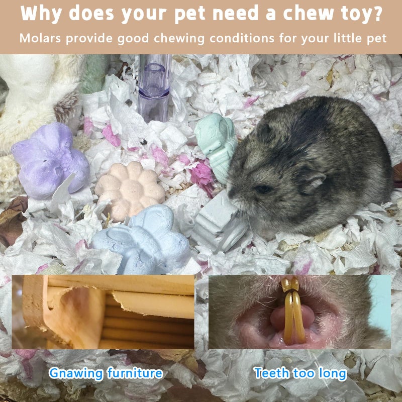 Hamiledyi 10 Pieces Hamster Teeth Grinding Lava Block Calcium Stone Chew Toys for Chinchillas Rabbits Gerbil Guinea Pig Syrian Hamster Squirrel Ferret - Image 4